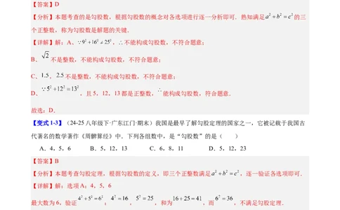 第二十章勾股定理（必备知识+10题型+分层检测）（复习讲义）（解析版）_初中数学人教版_八年级数学下册_保存转存之后查看(1)_2026春季新版-持续更新中_第二套-知_06试题_单元复习