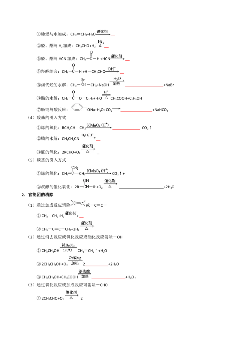 知识清单29有机合成与推断（原卷版）_05高考化学_2025年新高考资料_一轮复习_上好课2025年高考化学一轮复习知识清单3246985