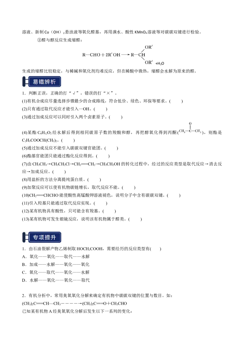 知识清单29有机合成与推断（原卷版）_05高考化学_2025年新高考资料_一轮复习_上好课2025年高考化学一轮复习知识清单3246985