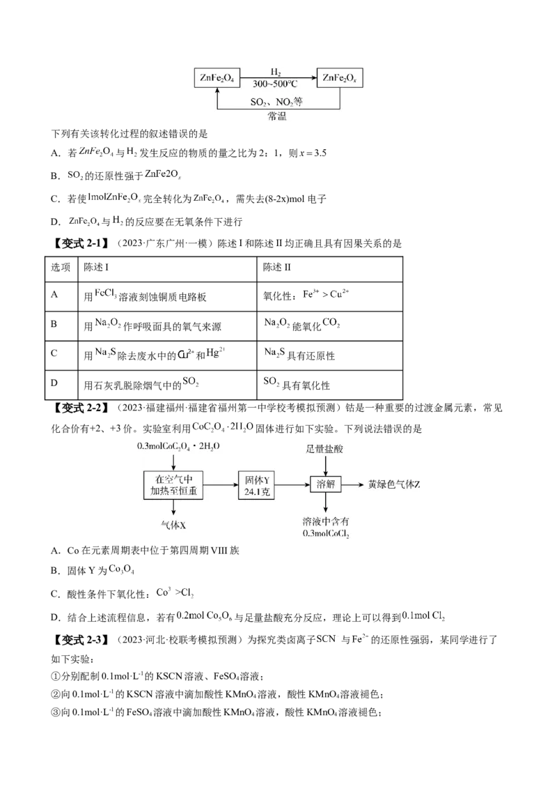 易错类型04氧化还原反应（6大易错点）（原卷版）_05高考化学_新高考复习资料_2024年新高考资料_❤专项复习资料_备战2024年高考化学考试易错题（全国通用）