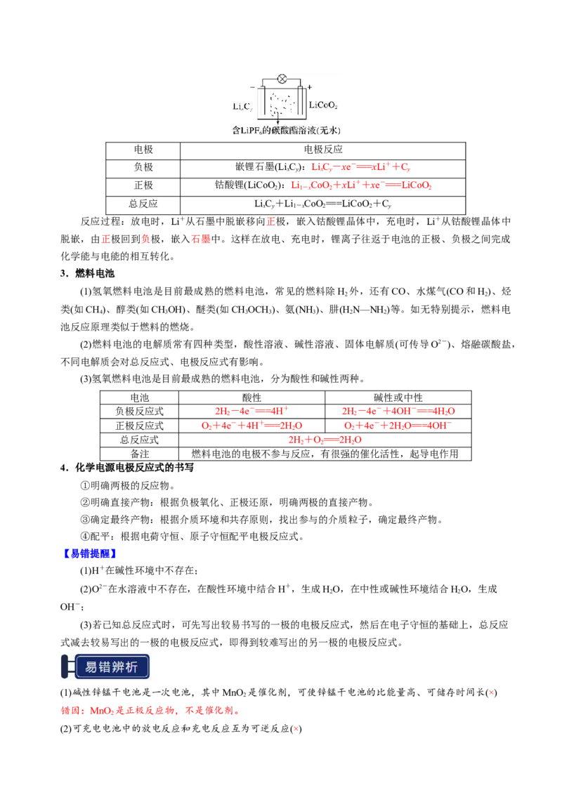 知识清单18原电池化学电源-上好课2025年高考化学一轮复习知识清单（新高考专用）（解析版）_05高考化学_2025年新高考资料_一轮复习