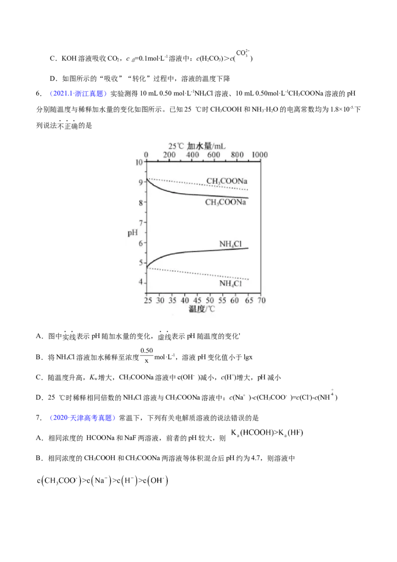 专题十五盐类的水解（专讲）-冲刺2023年高考化学二轮复习核心考点逐项突破（原卷版）_05高考化学_新高考复习资料_2023年新高考资料_二轮复习