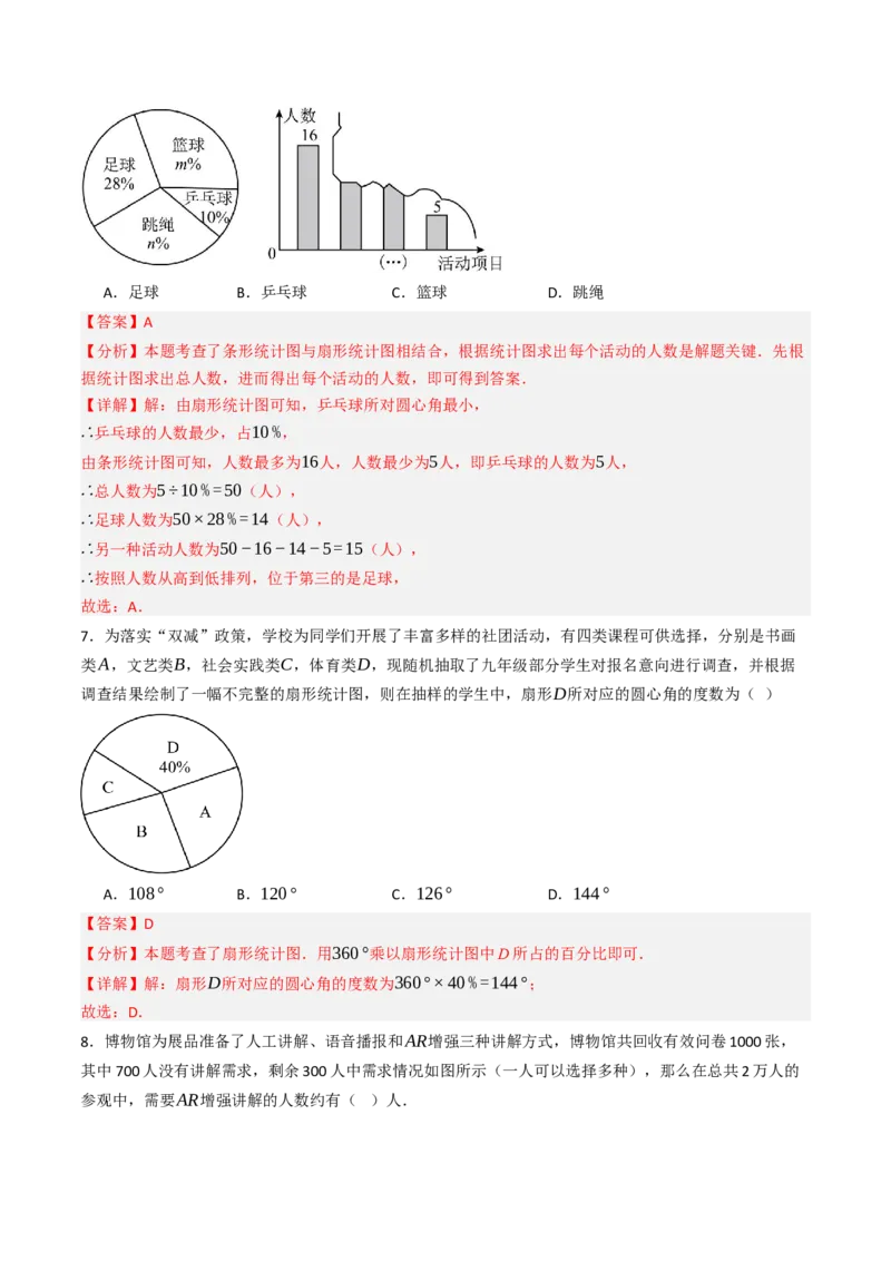 第12章数据的收集、整理与描述单元测试（能力提升卷）（教师版）_初中数学_七年级数学下册（人教版）_大单元教学课件+教学设计-U42