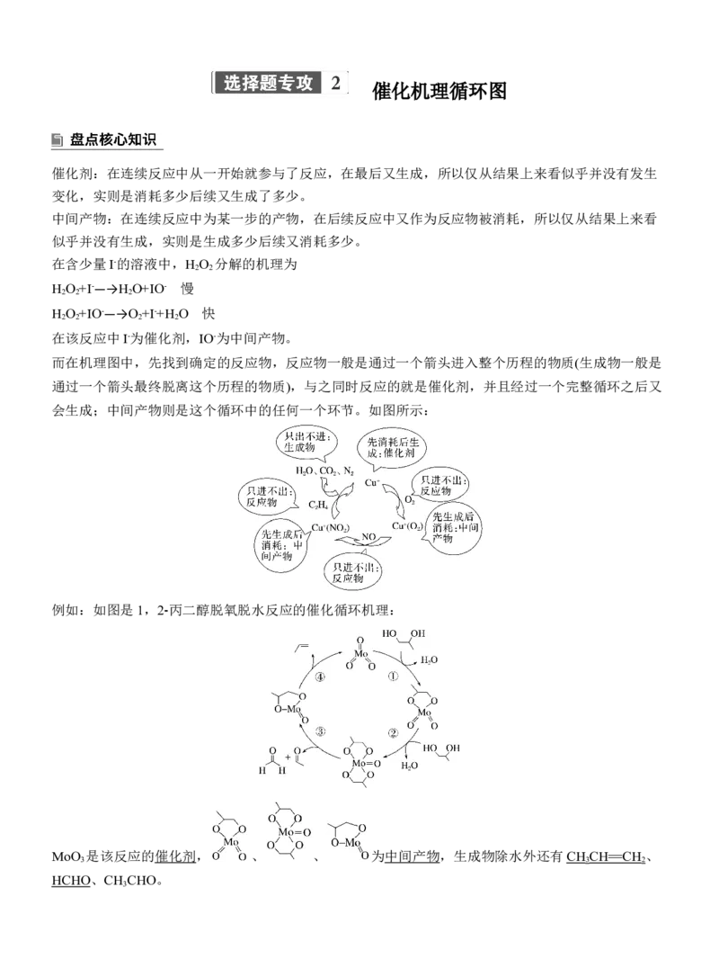 专题五　选择题专攻2　催化机理循环图淘宝店：红太阳资料库_05高考化学_2025年新高考资料_二轮复习_2025年高考化学大二轮_2025化学二轮复习_专题五　热化学　化学反应速率与平衡