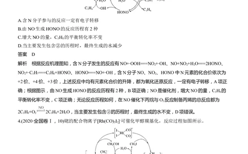 专题五　选择题专攻2　催化机理循环图淘宝店：红太阳资料库_05高考化学_2025年新高考资料_二轮复习_2025年高考化学大二轮_2025化学二轮复习_专题五　热化学　化学反应速率与平衡