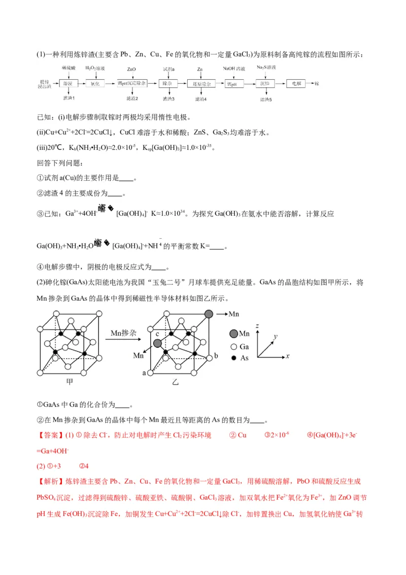 押江苏卷第14题化工流程综合题（原卷版）_05高考化学_2024年新高考资料_5.2024三轮冲刺_备战2024年高考化学临考题号押题（江苏专用）322863014