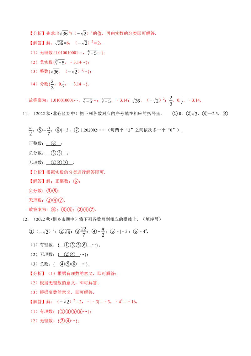专题6.4实数的分类大题提升训练（重难点培优）-拔尖特训2023培优（解析版）人教版_初中数学人教版_7下-初中数学人教版_7下-初中数学人教版（旧版）赠送_07专项讲练