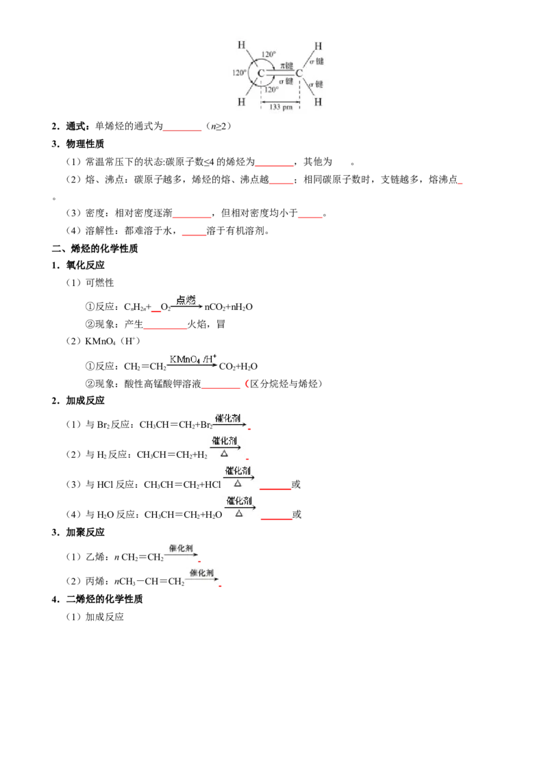 知识清单26烃-口袋书2025年高考化学一轮复习知识清单（新高考专用）（原卷版）_05高考化学_2025年新高考资料_一轮复习_上好课2025年高考化学一轮复习知识清单3246985