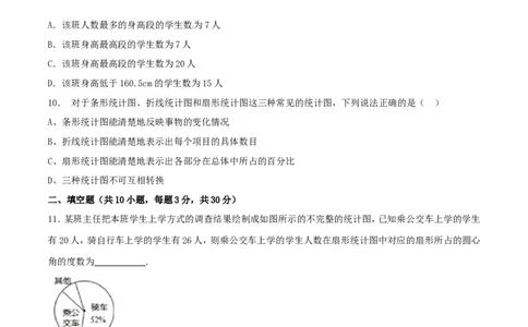 第10章数据的收集、整理和描述（B卷）_初中数学人教版_7下-初中数学人教版_7下-初中数学人教版（旧版）赠送_06习题试卷_2单元测试_单元测试（第2套）