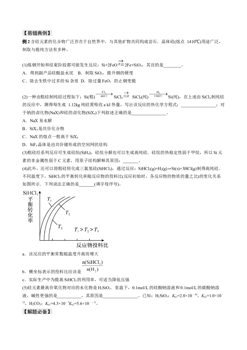 易错专题06非元素及其化合物-2024年高考化学考前易错聚焦（原卷版）_05高考化学_2024年新高考资料_5.2024三轮冲刺_2024年高考化学考前易错聚焦