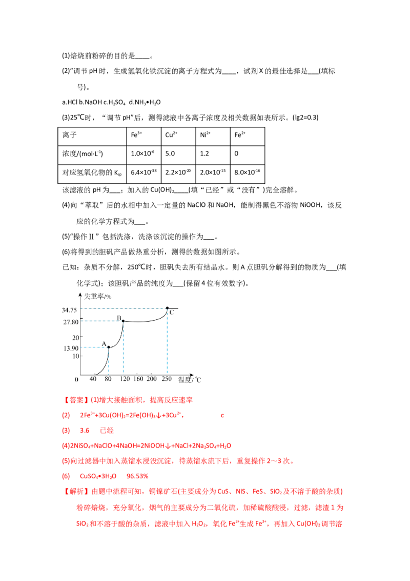 专题十工艺流程题专题检验--（实战演练）-高考引领教学2023年高考化学二轮针对性复习方案（解析版）_05高考化学_通用版（老高考）复习资料_2023年复习资料_二轮复习