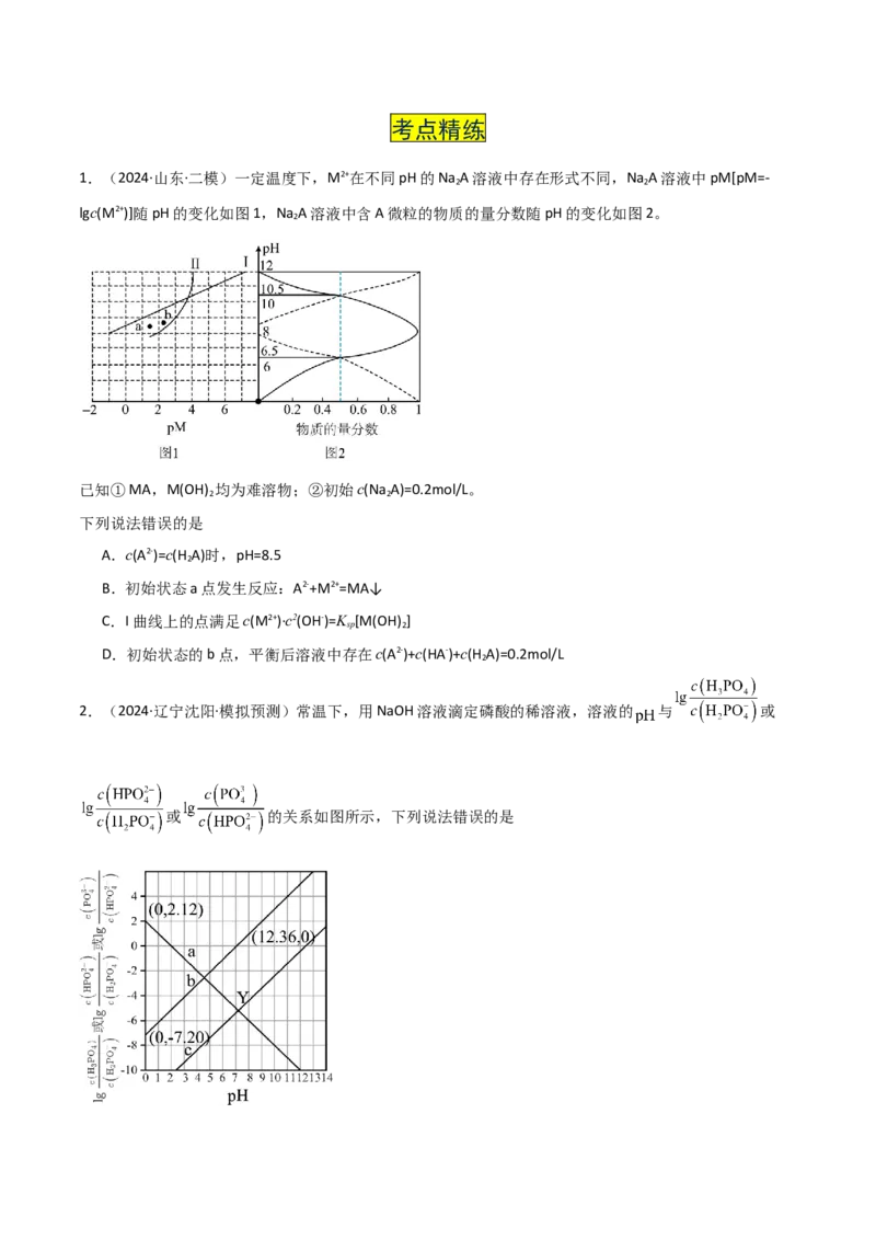 易错专题14水溶液中离子平衡图像（解析版）_05高考化学_2024年新高考资料_5.2024三轮冲刺_2024年高考化学考前易错聚焦