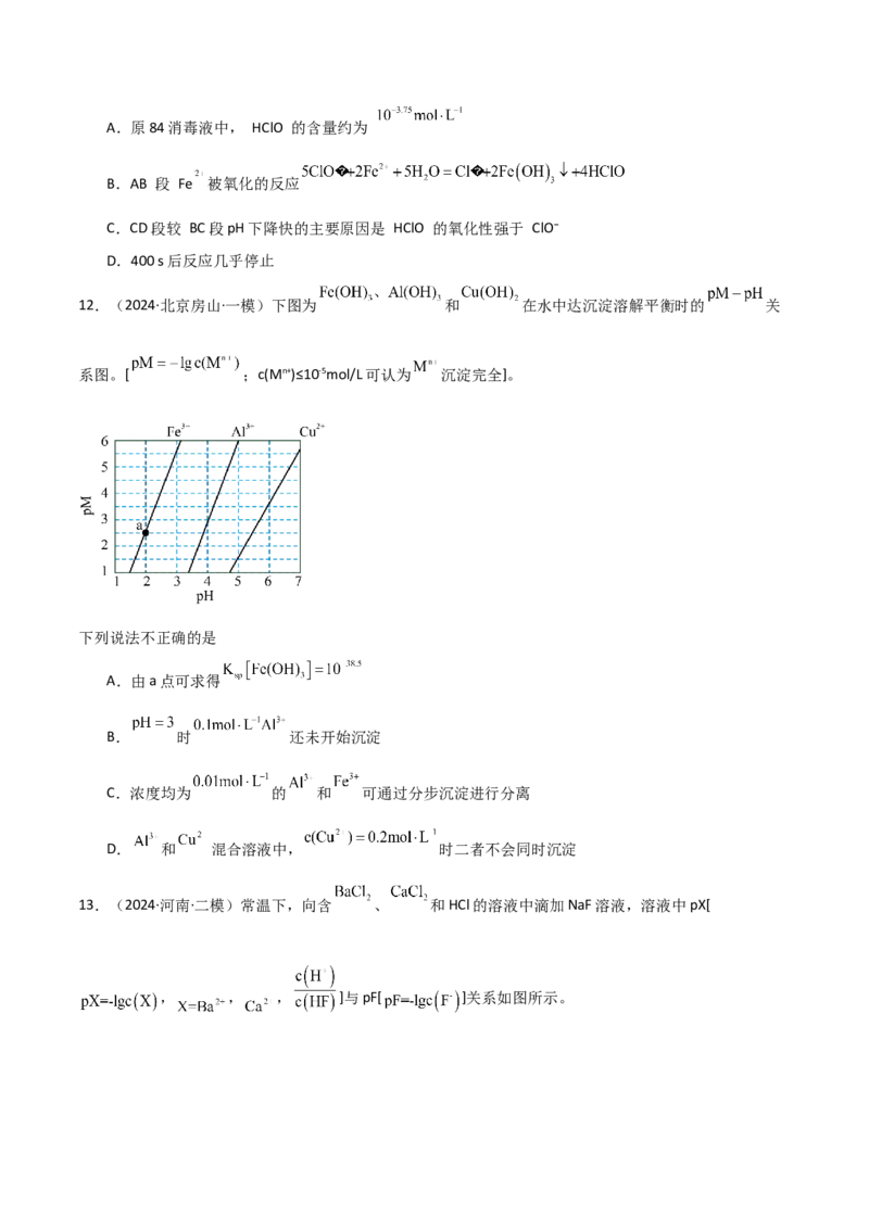 易错专题14水溶液中离子平衡图像（解析版）_05高考化学_2024年新高考资料_5.2024三轮冲刺_2024年高考化学考前易错聚焦
