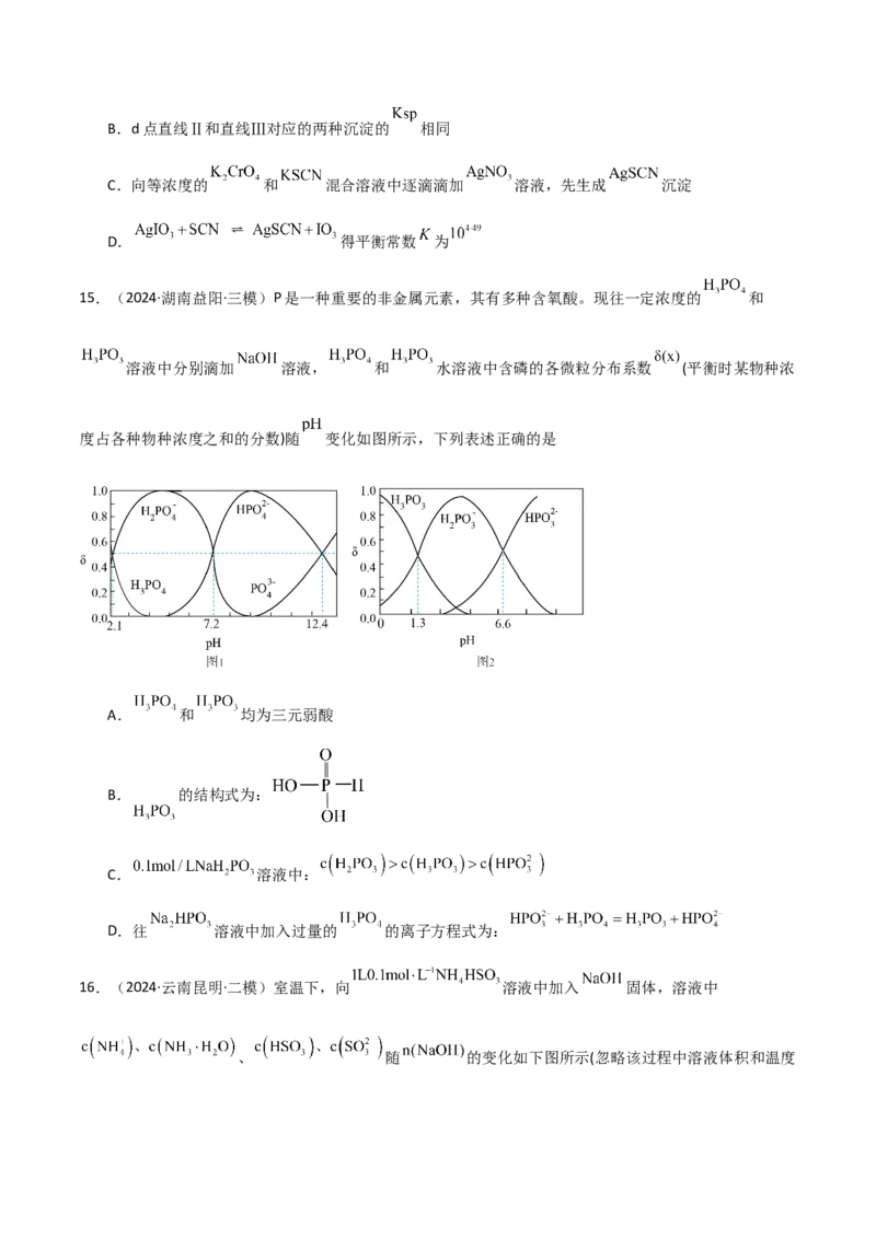 易错专题14水溶液中离子平衡图像（解析版）_05高考化学_2024年新高考资料_5.2024三轮冲刺_2024年高考化学考前易错聚焦