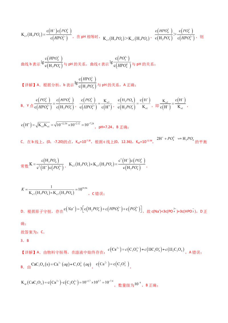 易错专题14水溶液中离子平衡图像（解析版）_05高考化学_2024年新高考资料_5.2024三轮冲刺_2024年高考化学考前易错聚焦
