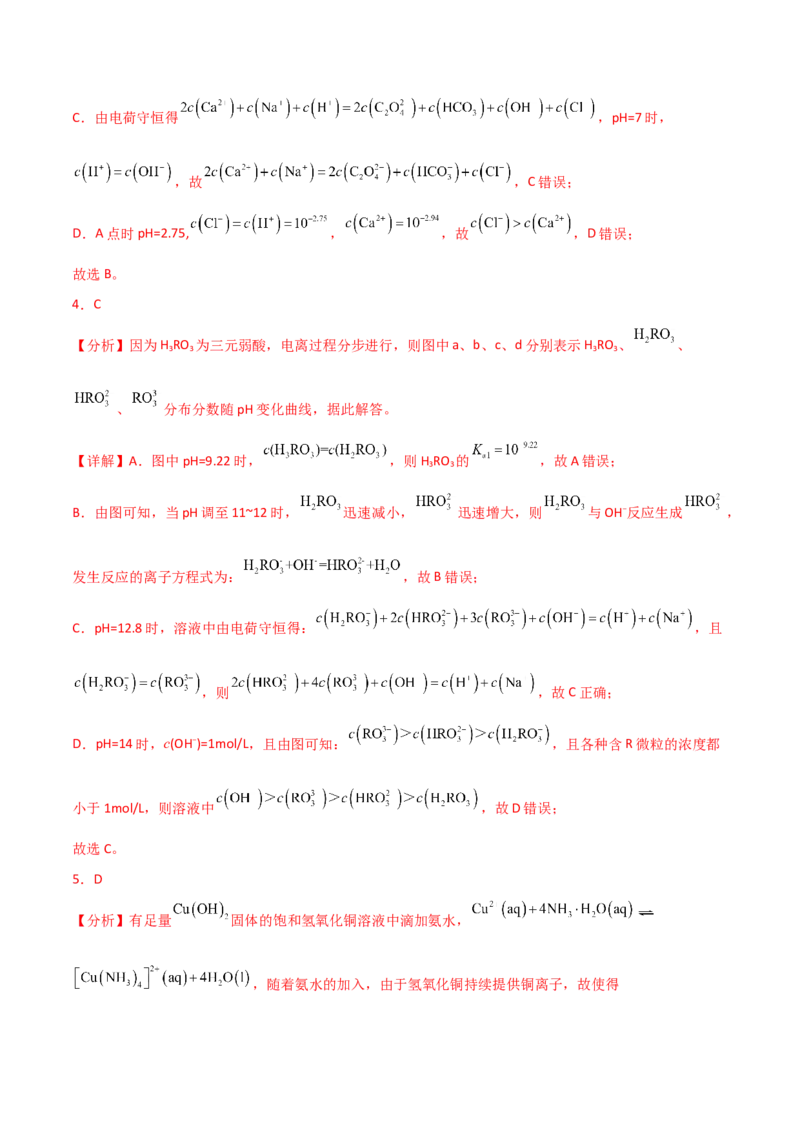 易错专题14水溶液中离子平衡图像（解析版）_05高考化学_2024年新高考资料_5.2024三轮冲刺_2024年高考化学考前易错聚焦