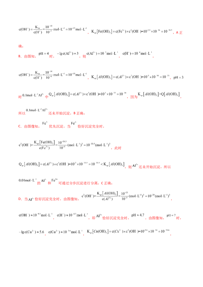 易错专题14水溶液中离子平衡图像（解析版）_05高考化学_2024年新高考资料_5.2024三轮冲刺_2024年高考化学考前易错聚焦