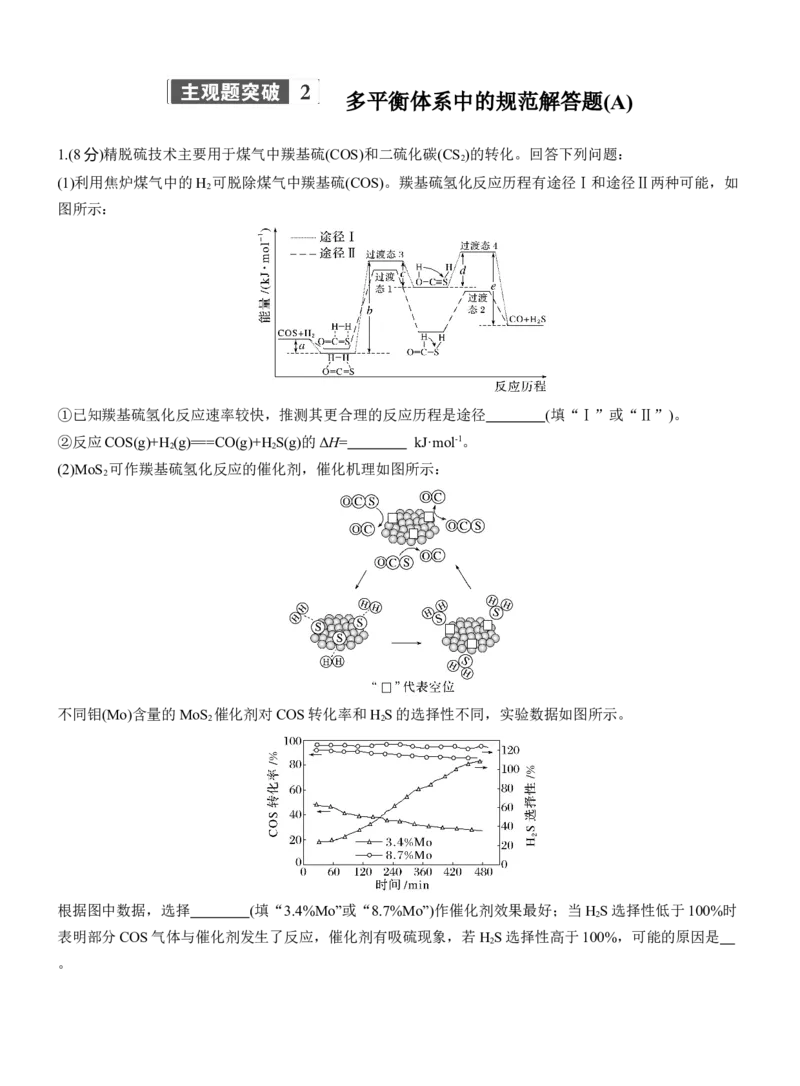专题五　主观题突破2　多平衡体系中的规范解答题(A、B两练)淘宝店：红太阳资料库_05高考化学_2025年新高考资料_二轮复习_2025年高考化学大二轮_2025化学二轮复习_题型突破练+考前特训