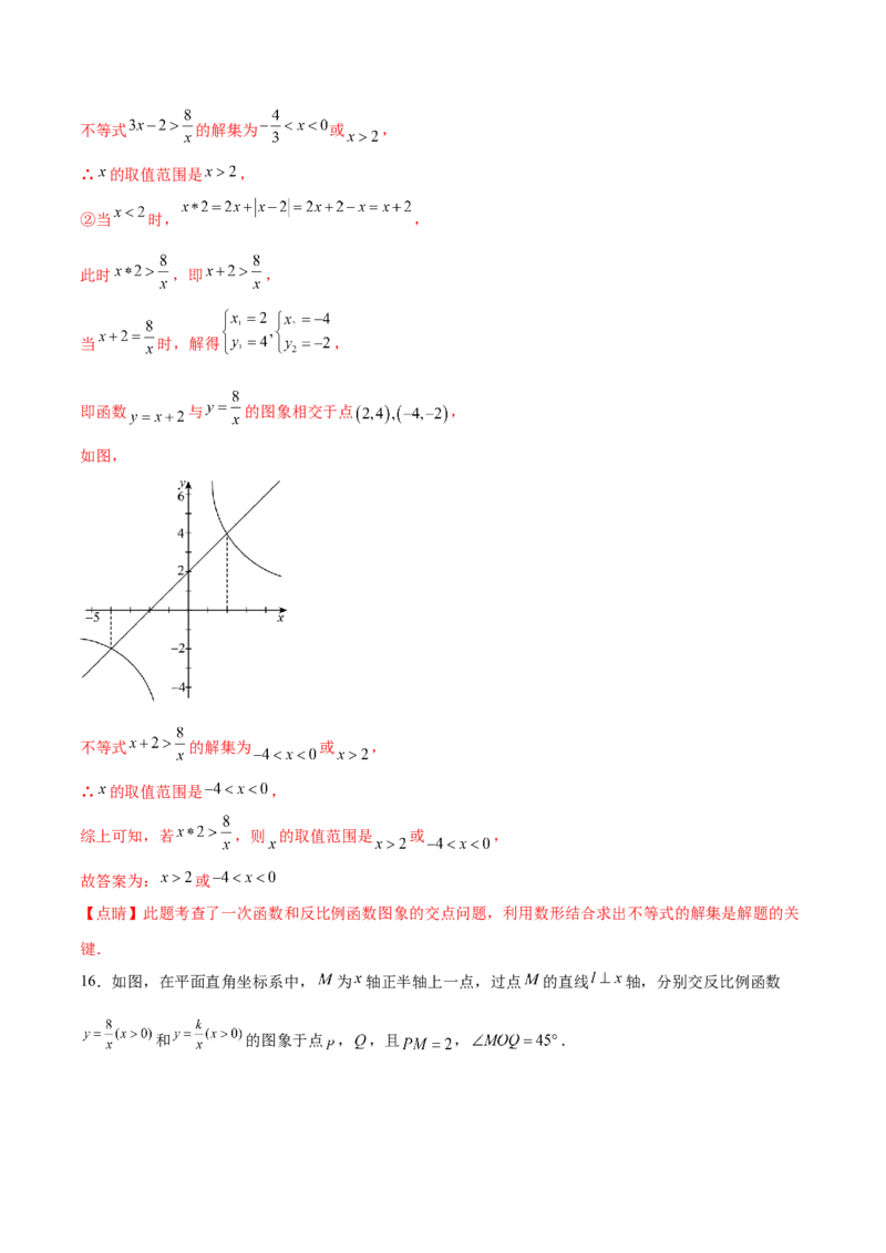 热点专题06反比例函数（9个热点）（解析版）_初中数学人教版_9下-初中数学人教版_07专项讲练_2023-2024学年九年级数学全册重难热点提升精讲与过关测试（人教版）