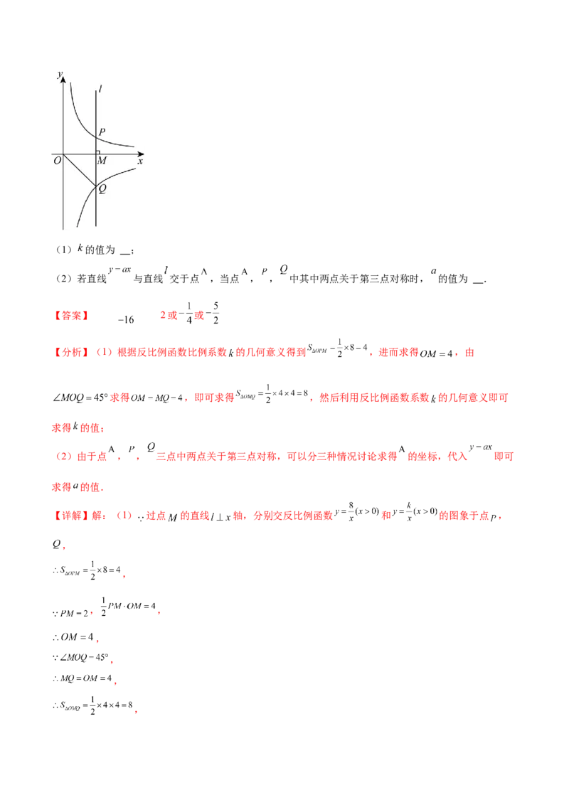 热点专题06反比例函数（9个热点）（解析版）_初中数学人教版_9下-初中数学人教版_07专项讲练_2023-2024学年九年级数学全册重难热点提升精讲与过关测试（人教版）