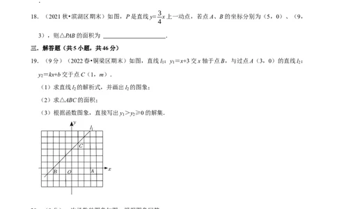 第19章一次函数单元能力提优测试卷（学生版）_初中数学_八年级数学下册（人教版）_专题训练+提分专项训练-V6
