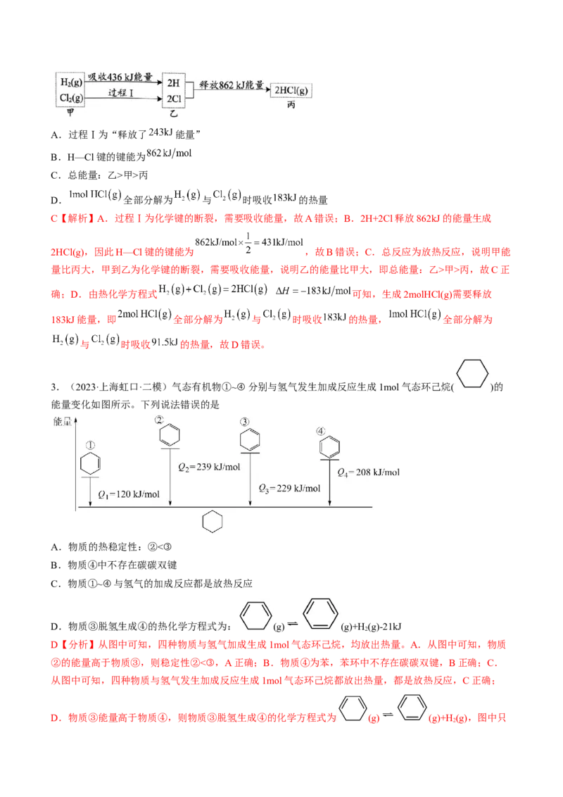 易错专题09反应热的表示与计算-2024年高考化学考前易错聚焦（解析版）_05高考化学_2024年新高考资料_5.2024三轮冲刺_2024年高考化学考前易错聚焦