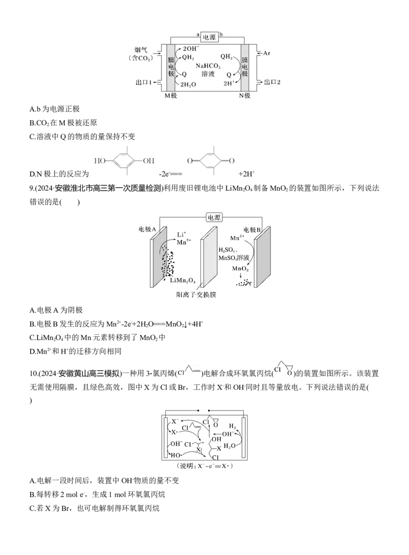 专题四　选择题专攻2　电解原理的多方面应用淘宝店：红太阳资料库_05高考化学_2025年新高考资料_二轮复习_2025年高考化学大二轮_2025化学二轮复习_题型突破练+考前特训