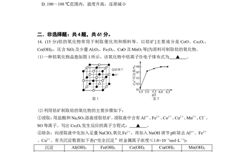 江苏省南京市六校联合体2022-2023学年高三8月联合调研考试+化学+Word版含答案_05高考化学_高考模拟题_新高考