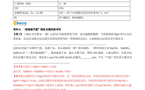 微考点陌生情境下方程式的书写（核心考点精讲精练）-备战2025年高考化学一轮复习考点帮（新高考通用）（解析版）_05高考化学_2025年新高考资料_一轮复习