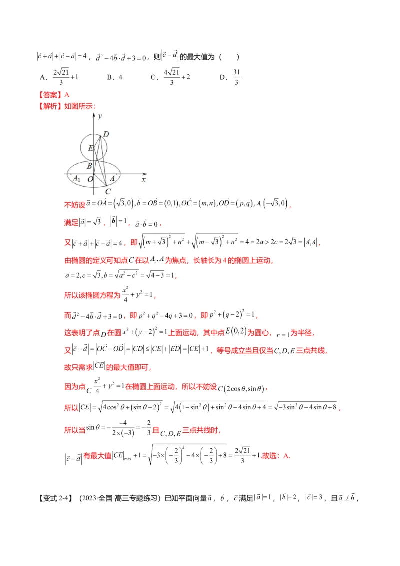 重难点4-1平面向量的最值与范围（4题型+满分技巧+限时检测）（解析版）_2.2025数学总复习_2024年新高考资料_3.2024专项复习_2024年高考数学热点&middot;重点&middot;难点专练（新高考专用）