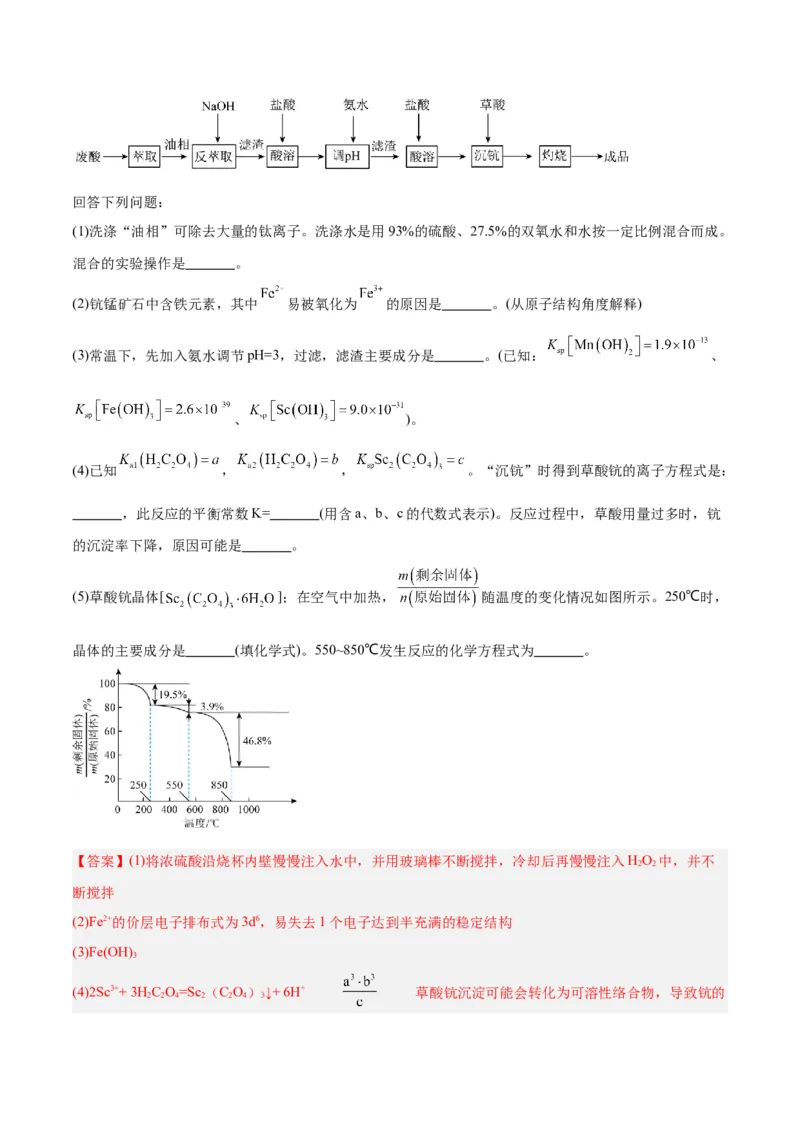 专题讲座（五）工艺流程的解题策略（练）-2024年高考化学大一轮复习精讲精练+专题讲座（解析版）_05高考化学_2024年新高考资料_1.2024一轮复习