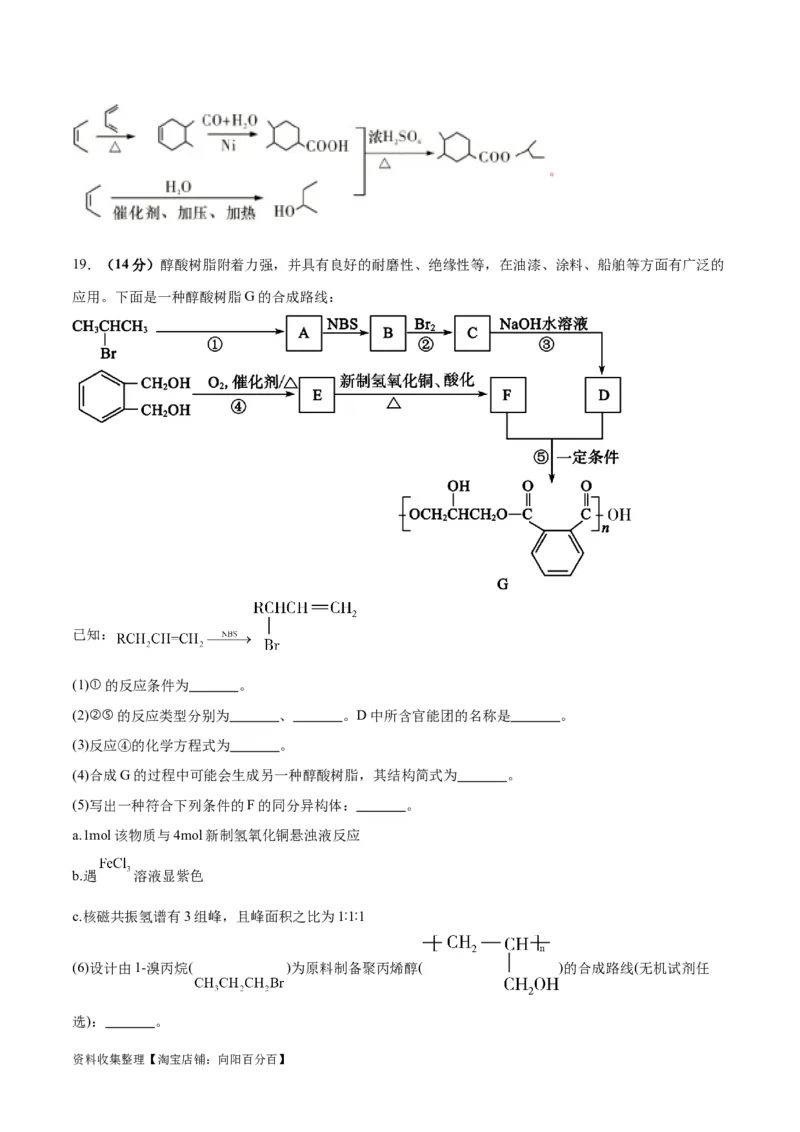 专题突破卷11有机化学基础（二）（解析版）_05高考化学_新高考复习资料_2024年新高考资料_一轮复习资料_完2024年高考化学一轮复习考点通关卷（新高考通用）_专题突破卷