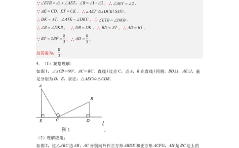 全等三角形综合训练（二）（解析版）_初中数学人教版_8上-初中数学人教版_旧版_07专项讲练_八年级数学上册全等三角形基本模型探究（人教版）