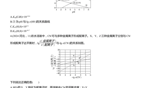 专题六　选择题专攻3　沉淀溶解平衡、络合平衡图像的分析应用淘宝店：红太阳资料库_05高考化学_2025年新高考资料_二轮复习_2025年高考化学大二轮_2025化学二轮复习_大二轮专题复习