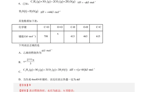 专题六能力提升检测卷-2024年高考化学大一轮复习精讲精练+专题讲座（解析版）_05高考化学_2024年新高考资料_1.2024一轮复习_2024年高考化学大一轮复习精讲精练+专题讲座