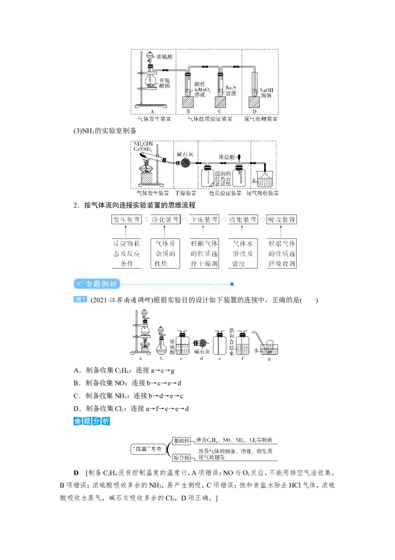专题突破(四)以气体制备为主体的综合实验探究（教案）_05高考化学_新高考复习资料_2022年新高考资料_2022届一轮复习讲练结合_第四章非金属及其化合物