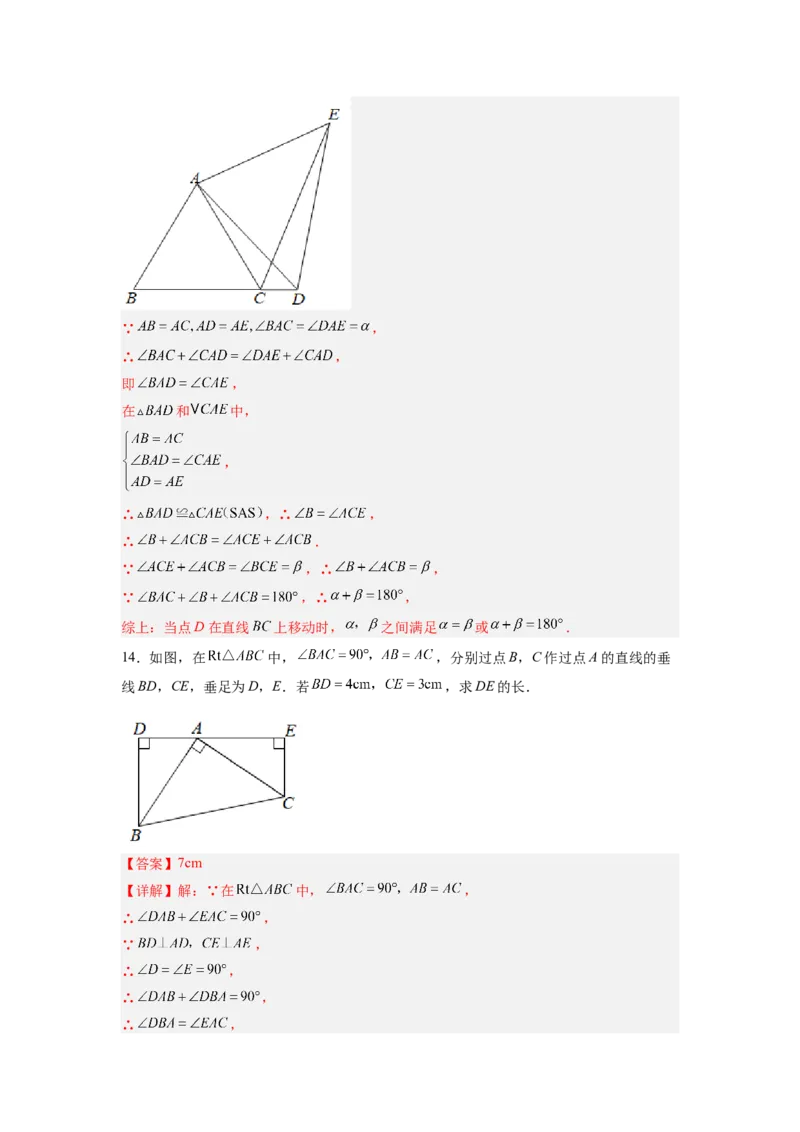 全等三角形综合训练（五）（解析版）_初中数学人教版_8上-初中数学人教版_旧版_07专项讲练_八年级数学上册全等三角形基本模型探究（人教版）