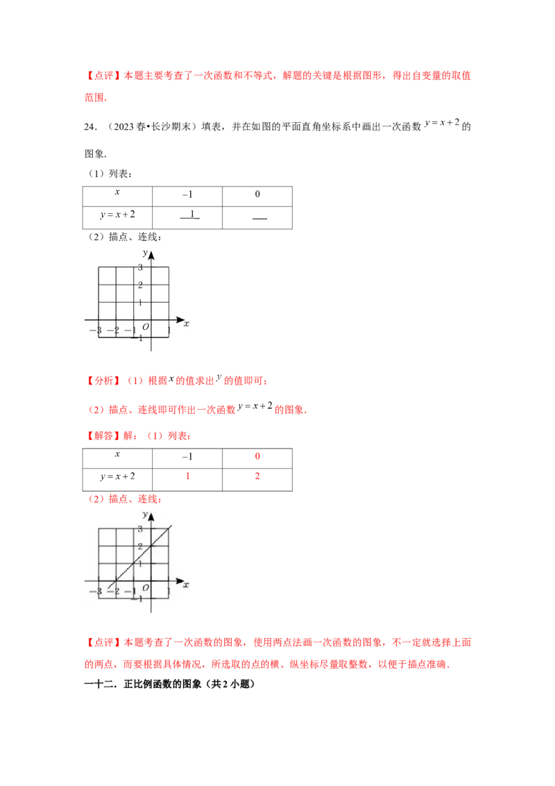 第19章一次函数章节复习卷（24个知识点+50题练习）（教师版）_初中数学_八年级数学下册（人教版）_常见题型通关讲解练-V3