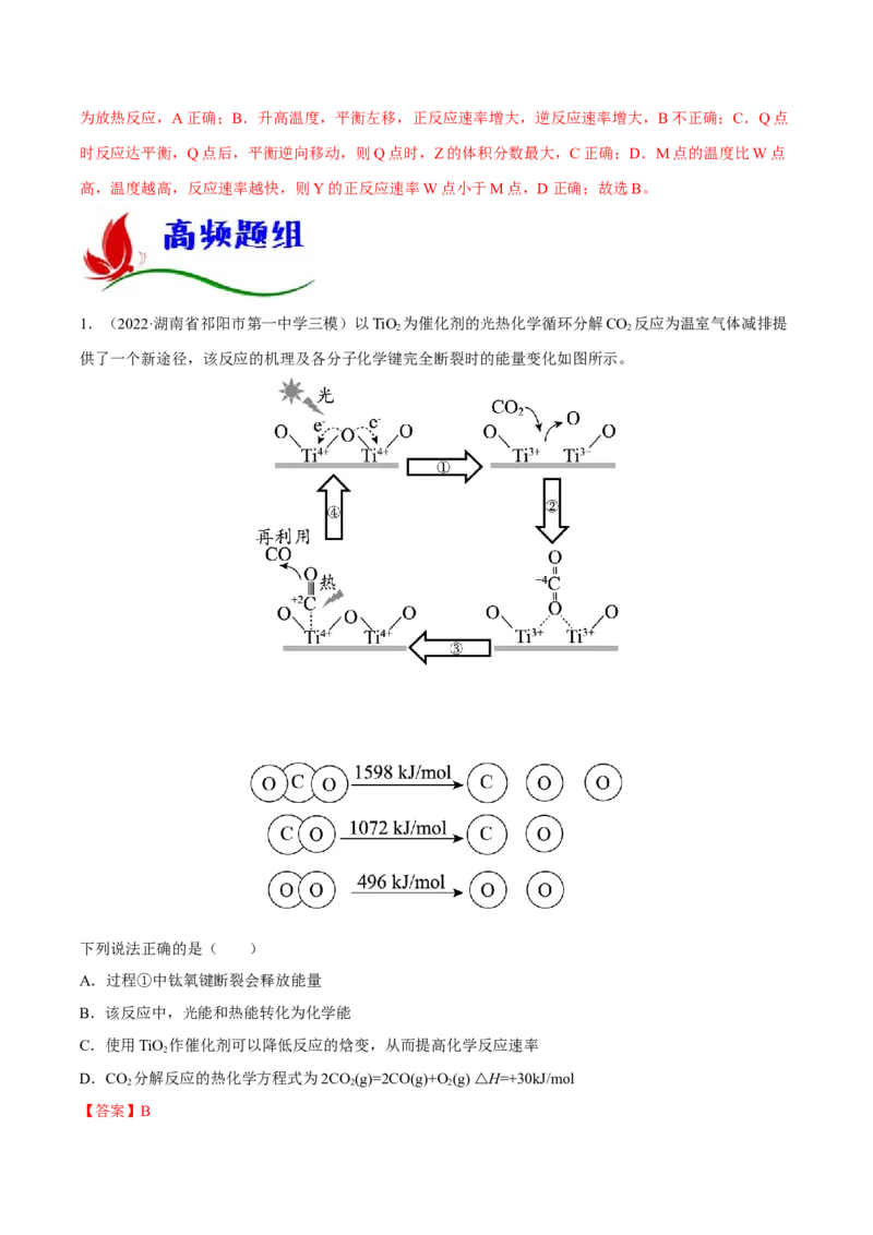 专题六反应速率化学平衡与能量变化（解析版）_05高考化学_新高考复习资料_2023年新高考资料_二轮复习_题型分类归纳2023年高考化学二轮复习讲与练