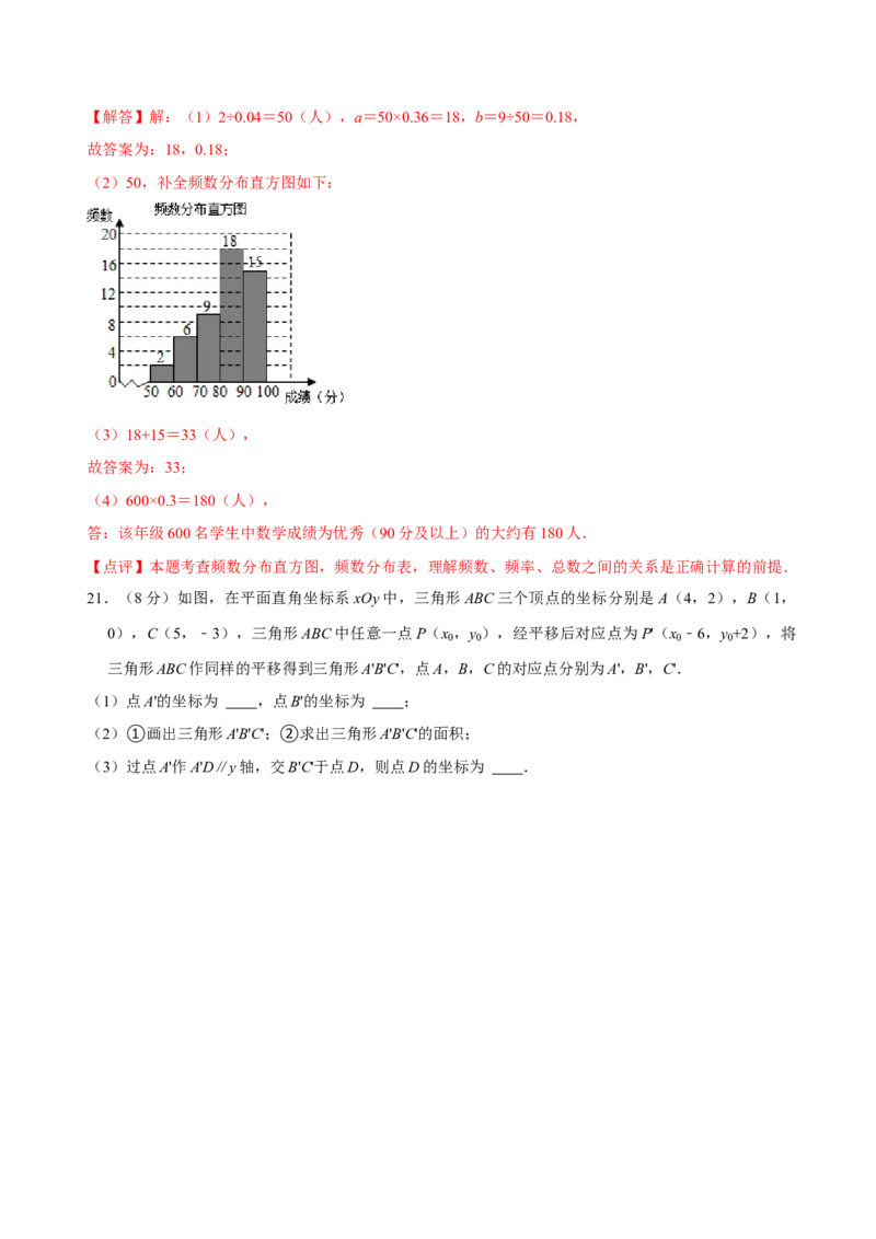 数学（人教版七年级下册全部）（全解全析）_初中数学人教版_7下-初中数学人教版_7下-初中数学人教版（旧版）赠送_06习题试卷_4期末试卷