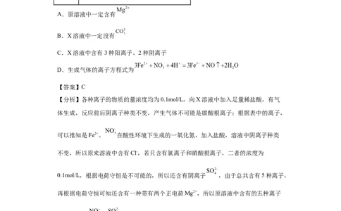 离子的检验和推断（解析版）_05高考化学_新高考复习资料_2024年新高考资料_一轮复习资料_2024届高三化学一轮复习&mdash;专项训练