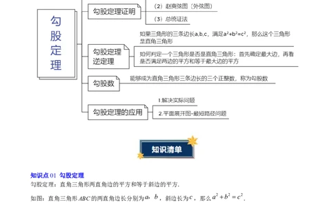 第二十章勾股定理（必备知识+4大易错+易错训练）（知识清单）（原卷版）_初中数学人教版_八年级数学下册_保存转存之后查看(1)_2026春季新版-持续更新中_第二套-知_06试题_单元复习