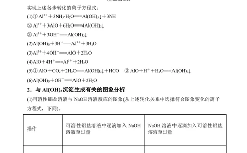 微专题12铝三角及其转化关系-备战2022年高考化学考点微专题（原卷版）_05高考化学_新高考复习资料_2022年新高考资料_备战2022年高考化学考点微专题