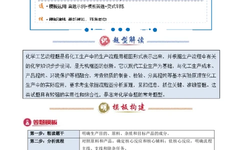 模板04化工流程题解题策略及答题规范(原卷版)_05高考化学_2025年新高考资料_二轮复习_2025年高考化学答题技巧与模板构建338868722_第二部分主观题突破_化学工艺流程