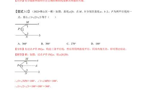 专题：巧解平行线中的拐点问题（解析版）_初中数学人教版_7下-初中数学人教版_7下-初中数学人教版（旧版）赠送_07专项讲练