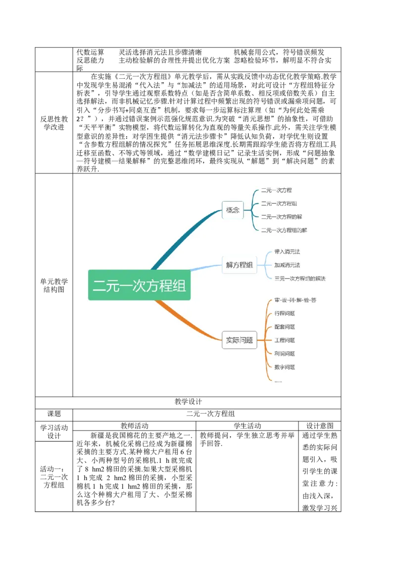 第10章二元一次方程组（大单元教学设计）-（人教版2024）_初中数学_七年级数学下册（人教版）_大单元教学课件+教学设计-U42