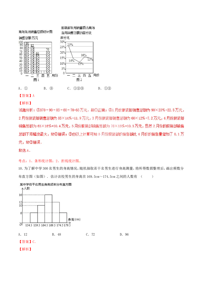 第10章数据的收集、整理和描述（A卷）_初中数学人教版_7下-初中数学人教版_7下-初中数学人教版（旧版）赠送_06习题试卷_2单元测试_单元测试（第2套）