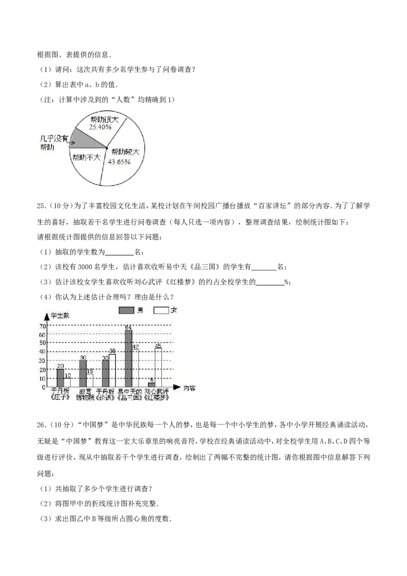 第10章数据的收集、整理和描述（A卷）_初中数学人教版_7下-初中数学人教版_7下-初中数学人教版（旧版）赠送_06习题试卷_2单元测试_单元测试（第2套）
