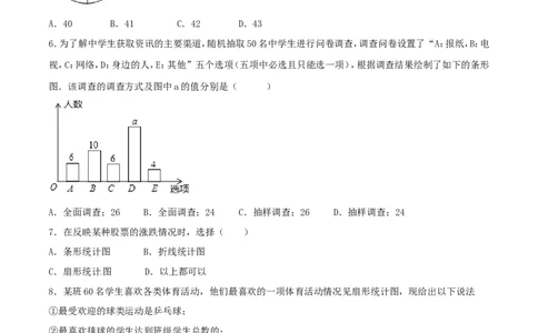 第10章数据的收集、整理和描述（A卷）_初中数学人教版_7下-初中数学人教版_7下-初中数学人教版（旧版）赠送_06习题试卷_2单元测试_单元测试（第2套）