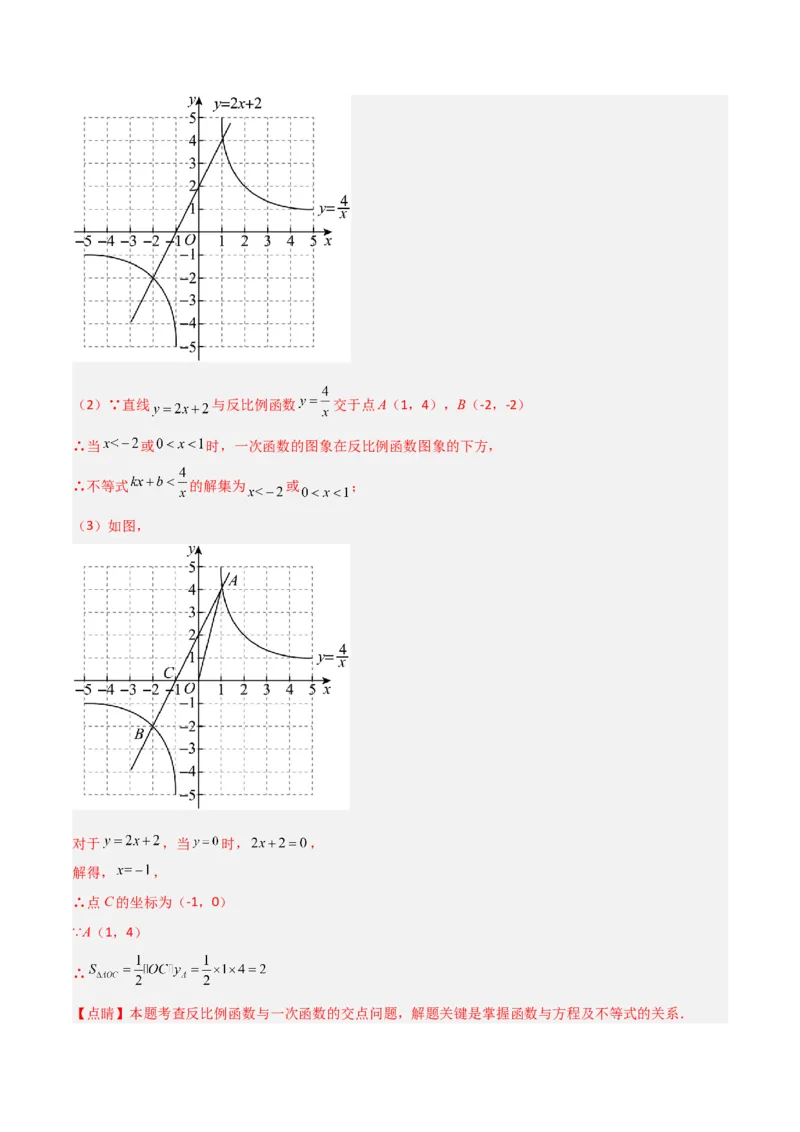 第26章反比例函数（知识清单+典型例题）（教师版）_初中数学_九年级数学下册（人教版）_常见题型通关讲解练-V3_2024版